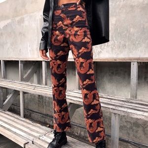 Printed Dragon Pants